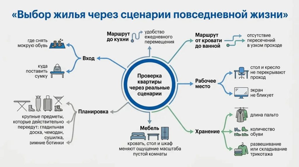 Выбор жилья через сценарии повседневной жизни